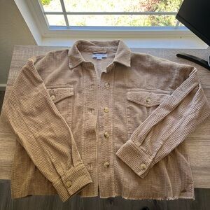 O'Neill Women's Tan Corduroy Button Down Shirt